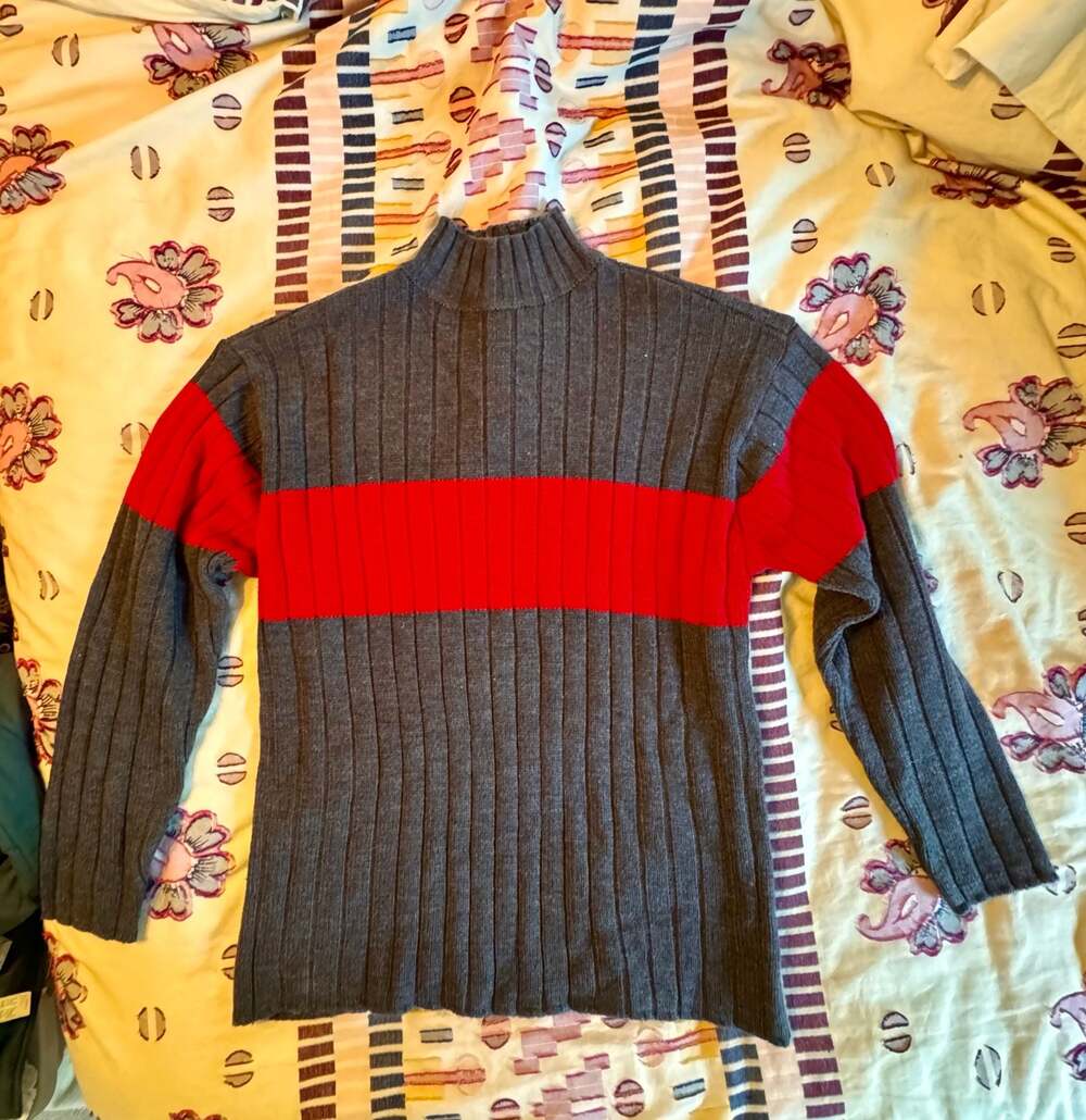 Vintage 1990’s/Y2K Aeropostale Ribbed Mock Neck Sweater Colorblock Pullover
